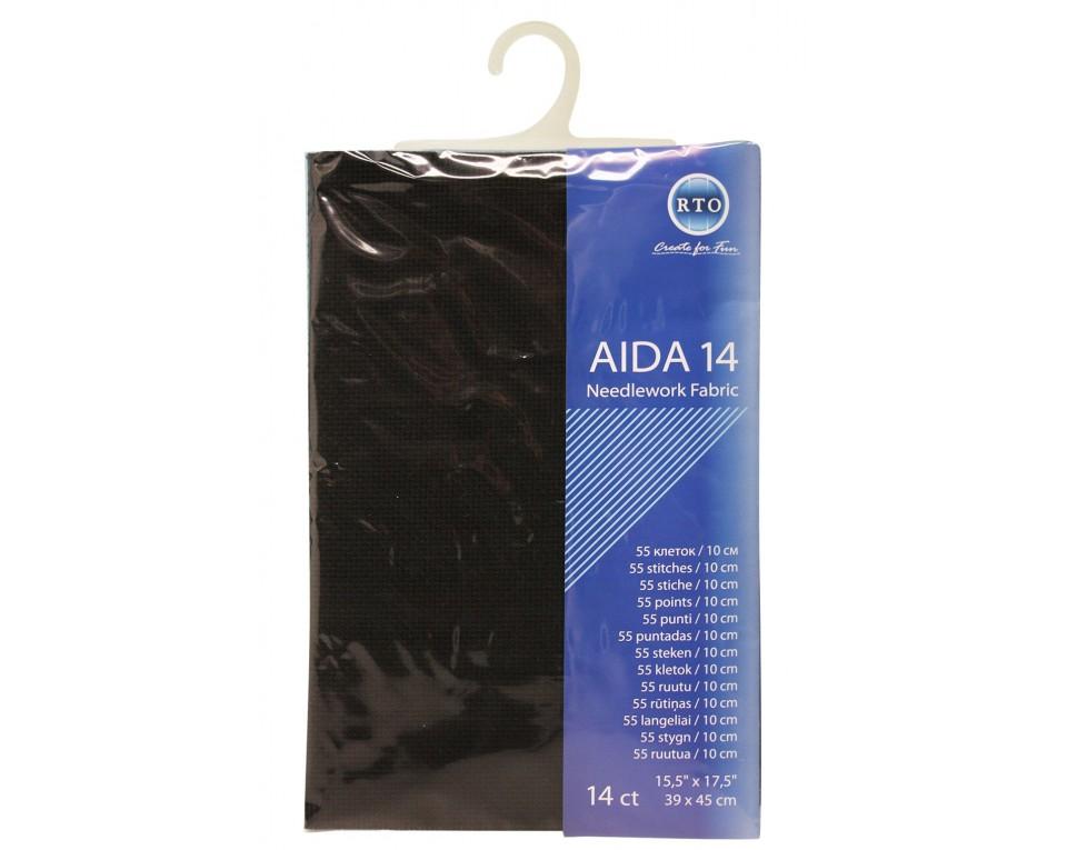 Aida RTO 14ct - černá; 39x45 cm