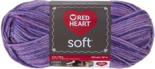Red Heart Soft Prints č. 9940 - středněfialová multicolor DOPRODEJ 4 ks