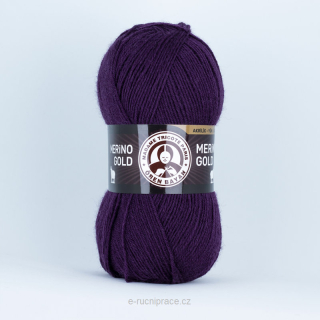 Merino Gold č. 060 - tmavě fialová DOPRODEJ 10 ks
