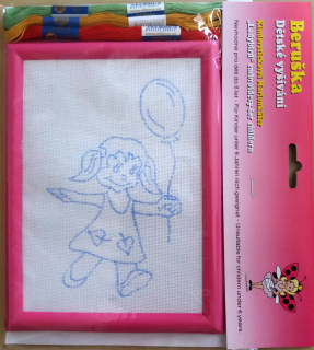BE - Dívka s balónkem (růžový rámeček)