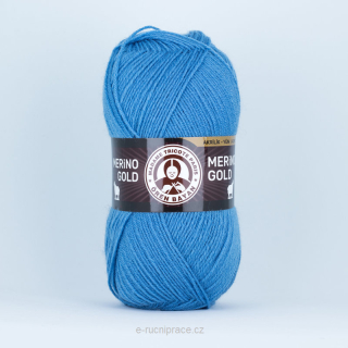 Merino Gold č. 015 - střední modrá DOPRODEJ 2 ks