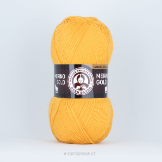 Merino Gold č. 029 - sytě žlutá DOPRODEJ 8 ks