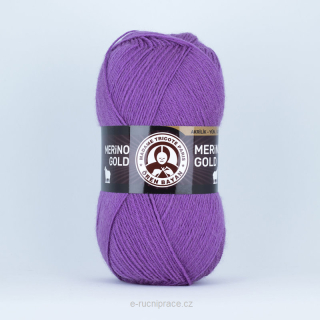 Merino Gold č. 059 - středně fialová DOPRODEJ 4 ks