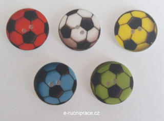 ST - Sada dětských knoflíků fotbal - 5 kusů DOPRODEJ 1 balení