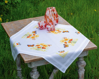 VE-0187348 - Ubrus oranžové květy a motýlci