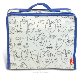 39563 - Taška na ruční práce MINI - vzor Faces