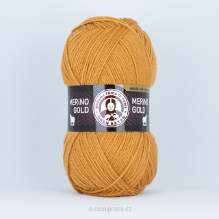 Merino Gold č. 115 - hořčicová DOPRODEJ 3 ks