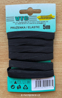 55147 - Pruženka šířka 9,2 mm - černá / 5 m