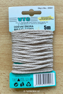 25501 - Oděvní šňůra PES - béžová (5 m)