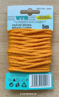 25501 - Oděvní šňůra PES - oranžová (5 m)
