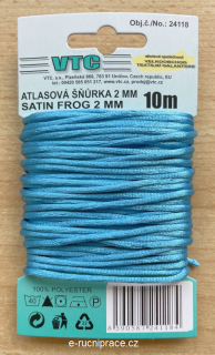 Atlasová šňůra průměr 2 mm, modrá, délka 10 metrů