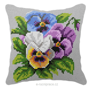 OR99090 - Macešky (polštář na vyšívání)