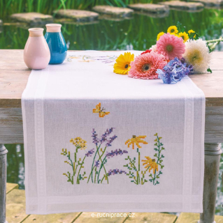 VE-0202034 - Luční květy - ubrus na vyšívání