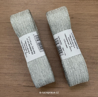 Plátnová stuha s monofilem š. 25 mm / 10 metrů - STŘÍBRNÁ