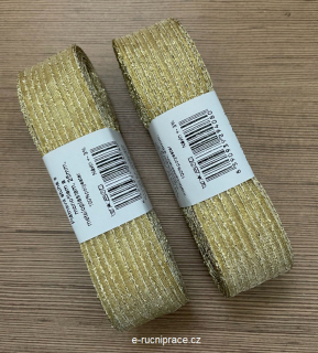 Plátnová stuha s monofilem š. 25 mm / 10 metrů - ZLATÁ