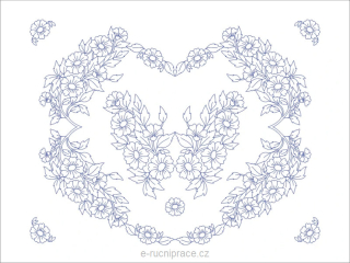 BE-P130 - Polštář na vyšívání s květinami