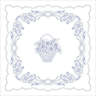 BE-PPO572 - Květy - dečka na vyšívání