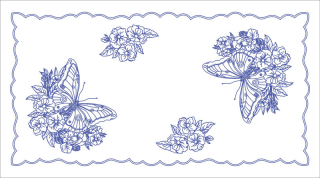 BE-K230 - Ubrus pro vyšívání s motýlem