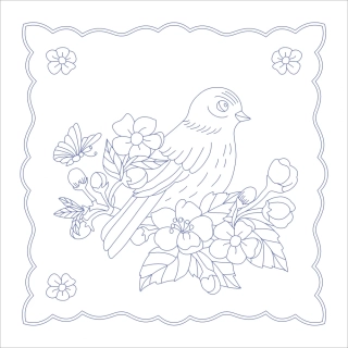 BE-L61 - Ptáček - dečka pro vyšívání
