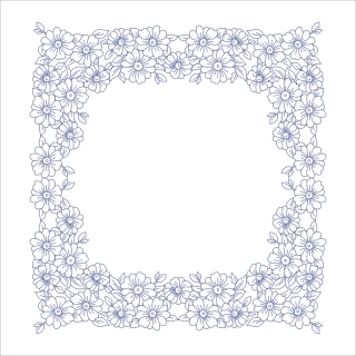 BE-PPO592 - Květy - dečka na vyšívání (60 x 60 cm)