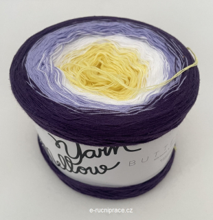 BUTTERFLY duhové klubíčko (Yarn Mellow) - fialovo-bílo-žluté DOPRODEJ 1 ks