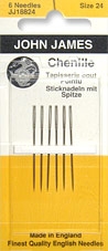 83623 - Jehly ruční 24 vyšívací ostré John James
