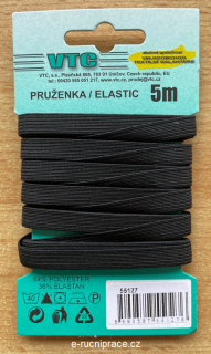 55127 - Pruženka šířka 7,9 mm - černá / 5 m