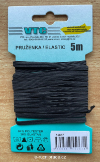 55067 - Pruženka šířka 4 mm - černá / 5 m