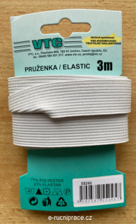 55245 - Pruženka šířka 20 mm - bílá / 3 m