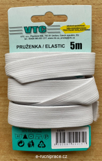 55205 - Pruženka šířka 17,4 mm - bílá / 5 m