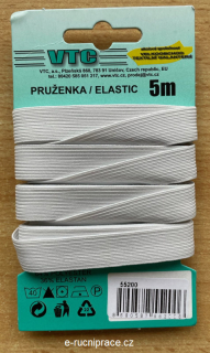 55200 - Pruženka šířka 13,2 mm - bílá / 5 m