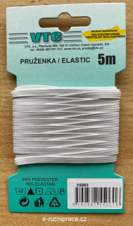 55060 - Pruženka šířka 4 mm - bílá / 5 m