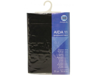 Aida RTO 11ct - černá; 39x45 cm