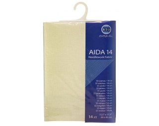 Aida RTO 14ct - světle krémová; 39x45 cm